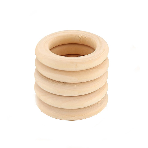 Träring, naturlig färg, DIY smyckestillbehör ring handväska spänne woo 60mm diameter 10mm thick
