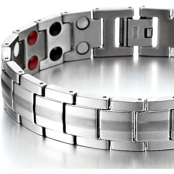 Förfinad Stil - Magnetarmband i Titan för Män - Element wit
