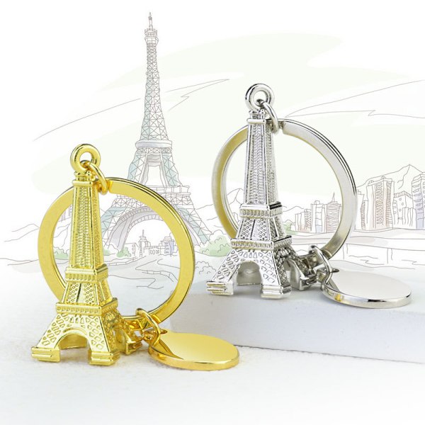 Olympialaiset-Eiffel-torni-avainperä-matkamuisto Silver