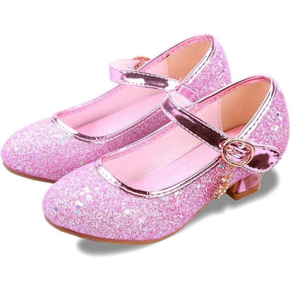 (Size M) Girls Flat Shoes Sparkling Party Mary Jane Princess Dress Shoes Dance Performance Dress Sho