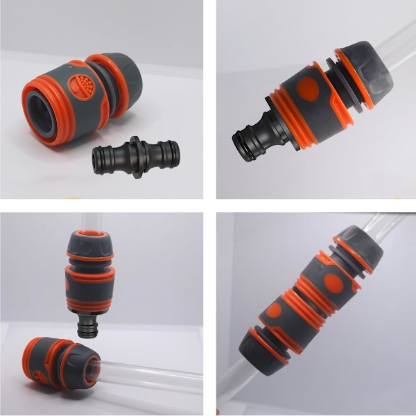 4-delt 1/2\" hageslangekobling - Kobling for sikker slangekobling, kobling, kobler sammen to slanger for forlengelse