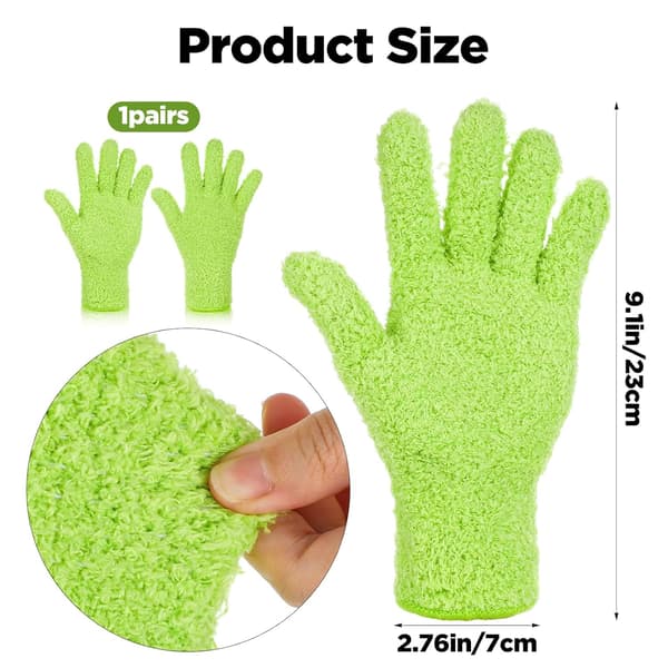 (grønne) Genanvendelige mikrofiber vaskbare handsker til rengøring af planter og blade