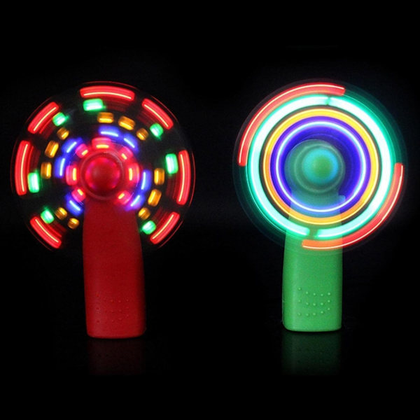 (1 st, Slumpmässig Färg) Mini LED Fläkt Lampa Batteridriven Party Dekoration Leksak Färgglatt Blinkande Flexibelt Ljus Gåva