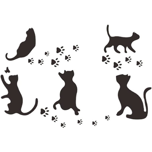 1 st Väggdekal med svart katt