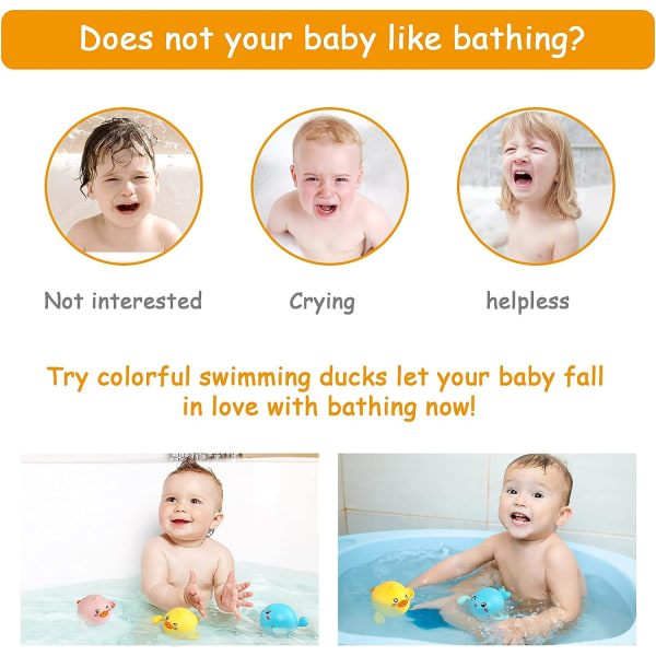 Baby Bath Leke, Wind Up Bath Leker for Baby Kid 1 2 3 år Ol