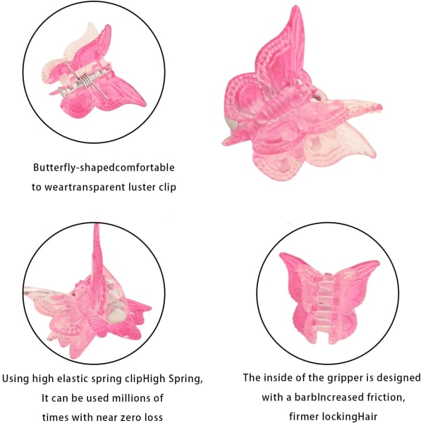 50 stk. Mini Sommerfugl Hårnåle, Farverige Mini Hårklemmer, Min