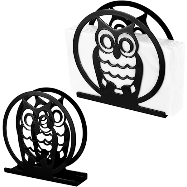 Stk. (Ugle Mønster) Servietholder, Sort Servietholder, Metal Servietdispenser, Papirhåndklædeholder, Papirdispenser til Køkken Restaurant Bar Hotel