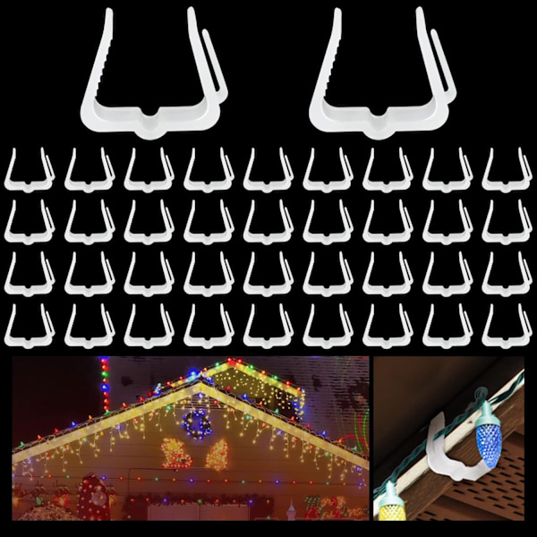 4,2×4,9×1,37 cm Plastjulklappsklipp, Fasciaklipp, Däckräcke Ljusklipp, Semesterljusklipp