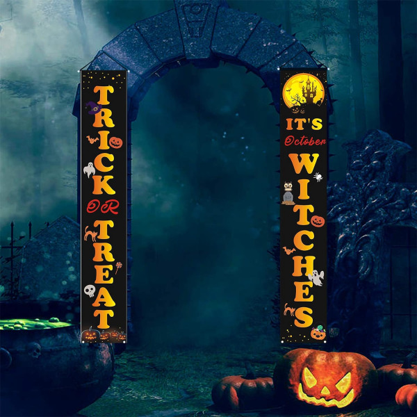 Dekoration d'Halloween halloween porte d'entrée bannière logga in
