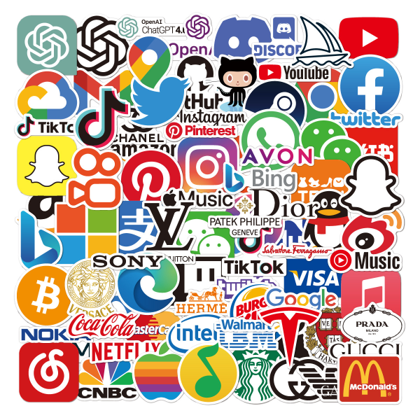 100 bærbare tablet-logomærkater