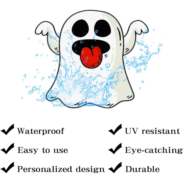 Söta Halloween-Spökstickers för Bil, 5.51\" Vinyl Spöksbil Dekal Vattentät Rolig Halloween Spöksdekal Stickers Kul D
