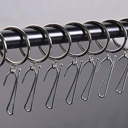 6,5 cm 50 stycken Metallkrokar Duschdraperiringar Krokar för Dörrgardin och Duschdraperi (Silver)