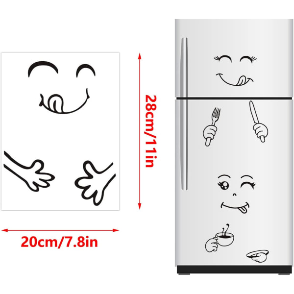 4 stykker søtt kjøleskapsklistremerke Deilig ansikt Kjøkken Kjøleskapsklistremerke