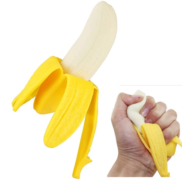 2 pakke Squishy leker med sakte vekst, supermyk Kawaii Banana St
