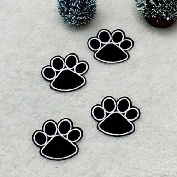 10 stk. broderede patches stryge-på patches i form af en hundepotesticker DIY broderet applikation Fab