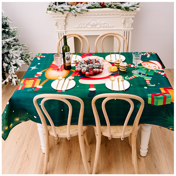 Rektangulært juleduks, festlig stil 3D-trykt bordskjørt