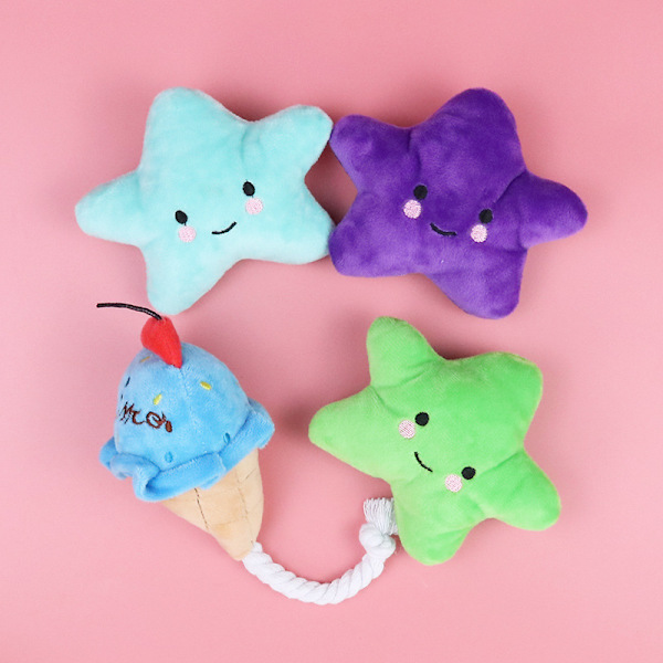 15 stk. Squeaky Dog Toys Søde plys frugter Snacks og Vegeta