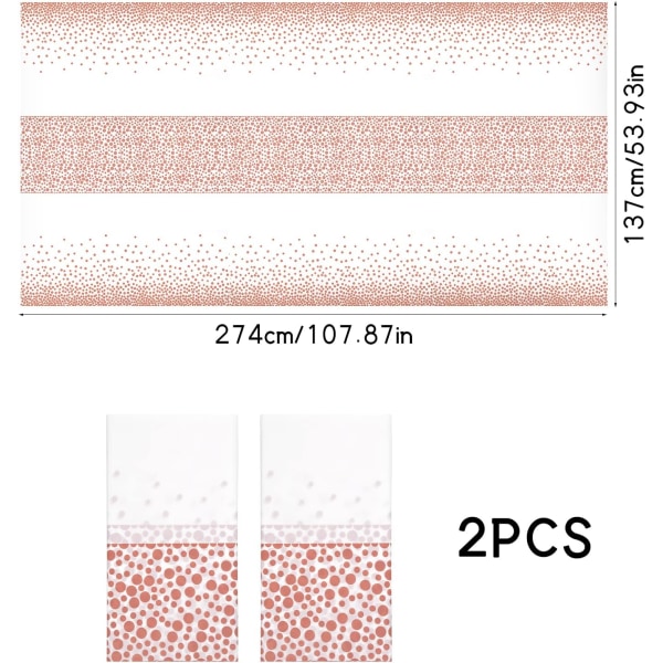 2 stk plastduker, prikkete duk, rektangulær duk, duk