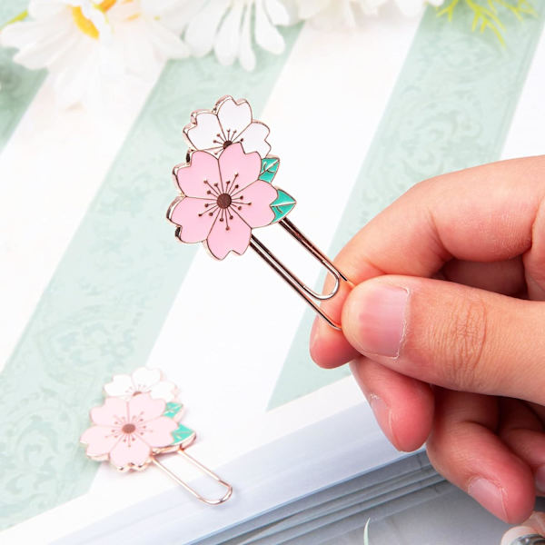 3 st Sakura Pappersklämmor, Söt Färgglad Sakura Pappersklämma