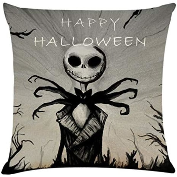 4 stk 18\"x18\" Pyntekutt Dekorative Puter Halloween Sofa Puter Trekk Bomullslin Puter Kvadratisk Putetrekk for So