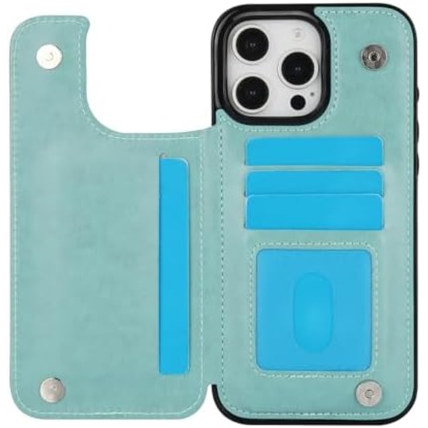 Telefonveske Kompatibel med iPhone 16 Pro Max 6,9 tommer med Herdet Glass Skjermbeskytter Kortlomme Lommebok Deksel Stativ