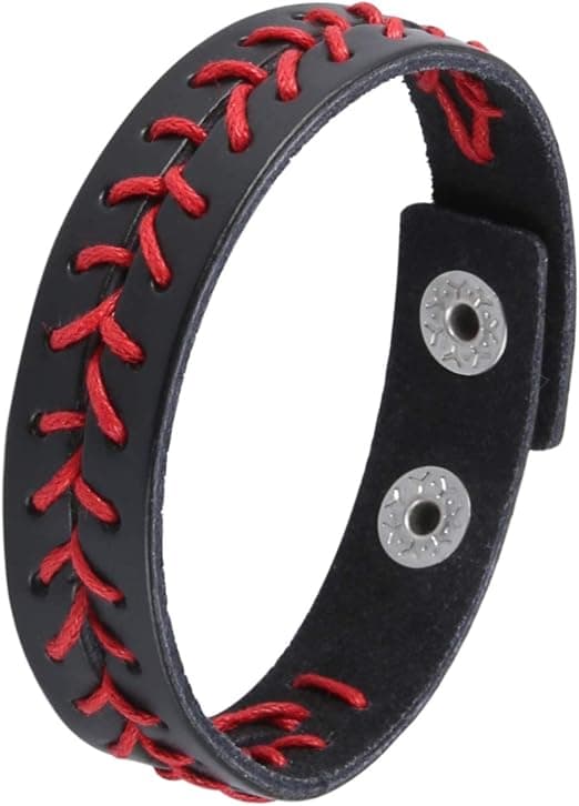 3 ægte læder baseball armbånd af atleter bangle manchet wris