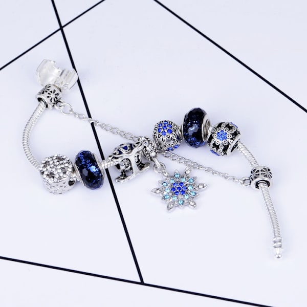 Sølvbelagt Jubilæums Charm Armbånd, Style B, Personlig Br