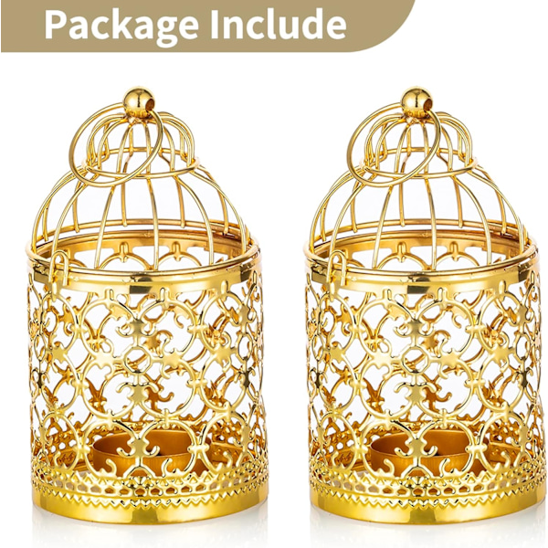 2 kappaletta Pieni linnunhäkki Lyhty Ripustus Metalli Tealight-pidike, G