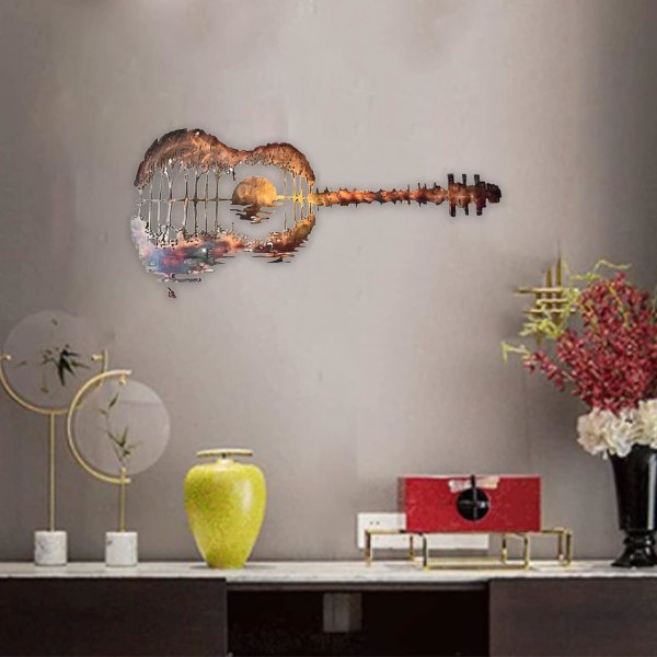 40 x 22 cm-Vægdekoration Metal Vægdekoration Abstrakt Guitar