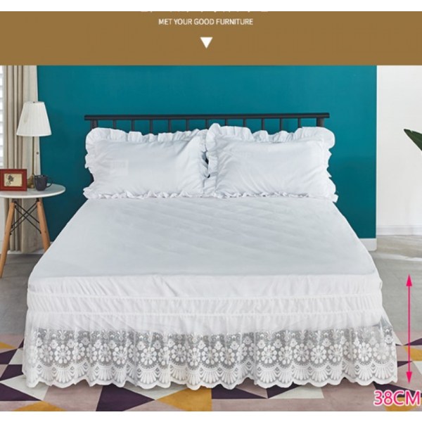 Rosa, 150x200+38cm, ensfarget utsøkt blonde elastisk sengeteppe, amerikansk elastisk sengeskjørt, prins