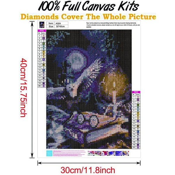 30*40 CM 5D DIY Diamantmaleri Kits, Fuld Diamantmaleri