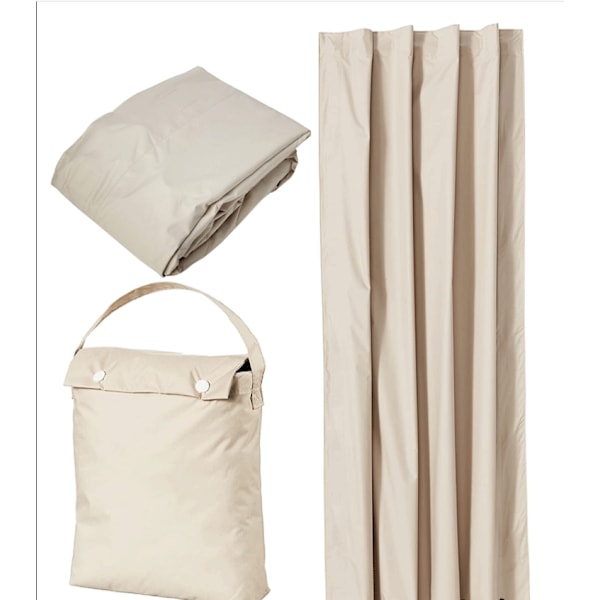 (Beige väri) Basics Travel Room -verho, jossa pimennys ja imukuppi