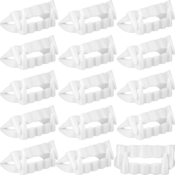 15pcs Plastic Vampire Teeth Halloween Vampire Teeth Fake Fangs Werewolf Masquerade Teeth Halloween C