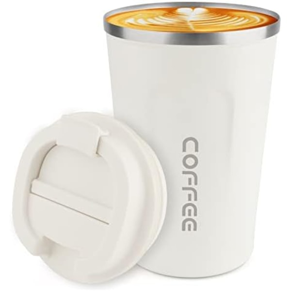 380ml Stainless Steel Vacuum Insulated Tumbler - Coffee Travel Mug Spill Proof with Lid - Thermos Cup for Keep Hot/Ice C