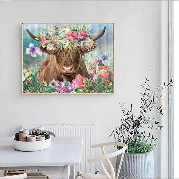 30x40 cm 5D DIY Full Diamond Painting, 5D Kalvblomma, DIY
