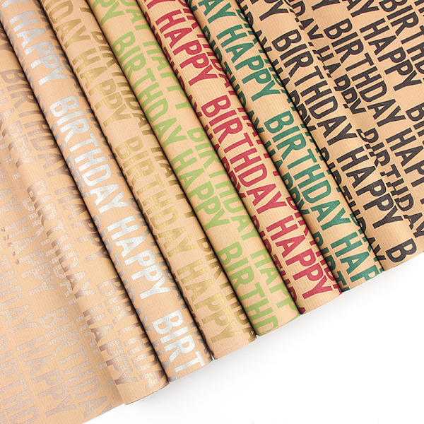 Glad presentinslagning papper retro randig kraft papper wrap