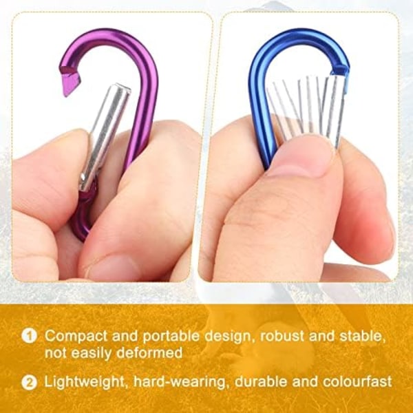 16 stk Små Karabiner Mini Aluminium Karabiner Liten Nøkkelring Karabiner Lettvekt Slitesterk Egnet for Vandring Camping F