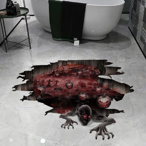 90x30 cm, Zombie, Veggdekor for Halloween, Kunst DIY PVC