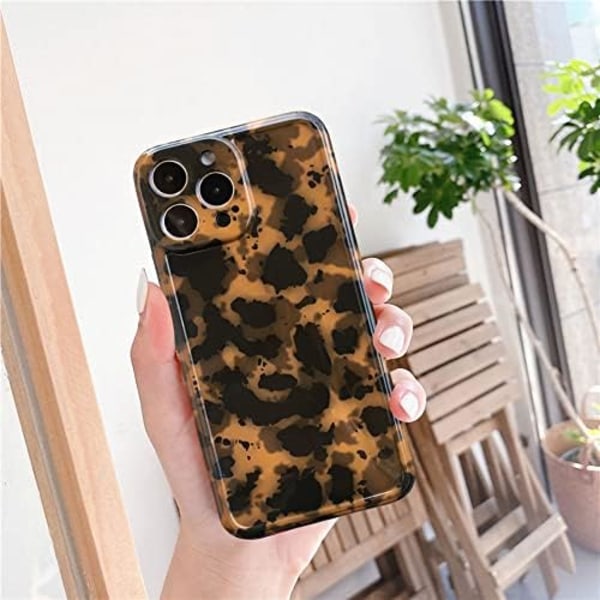 iPhone 13 Pro Max Skal Sköldpadda Gepard Leopard Tryck Söt Trendig Djurmönster Design Flexibel Mjuk TPU Skyddande Kvinna