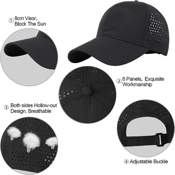 Herr Quick Dry Baseball Cap, Unisex Sportkeps - Fällbar Mesh S