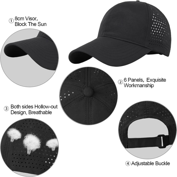 Men's Quick Dry Baseball Cap, Unisex Sports Hat - Foldable Mesh S