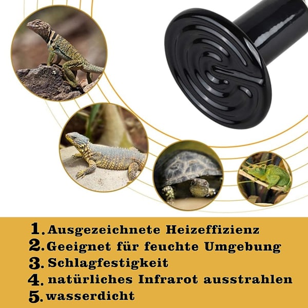 （220-230V (50W),7.5*6cm）3 kpl keraaminen matelijalämmitinlamppu E27 Ra