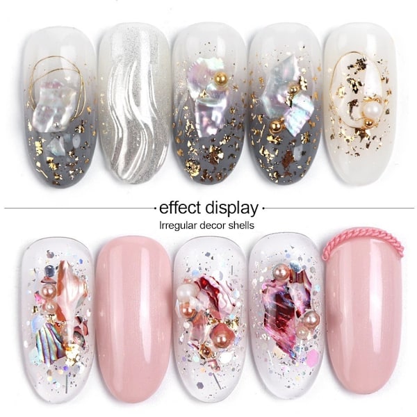 Abalone Shell Sequins for Nail Art(Style 3), Multicolor Seashell Irregular Sequins Abalone