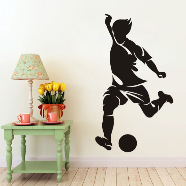 Fodboldspiller klistermærke. Vægdekoration til børn/babypige
