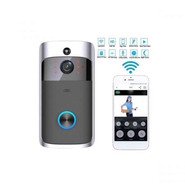 Trådlös videodörrklocka med rörelsesensor och WiFi, infraröd sensor