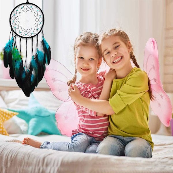 1 st Blå Drömfångare för Pojkar Handgjorda Drömfångare Barnrumsvägg Hängande Dekoration Konst Ornament Hantverkspresent