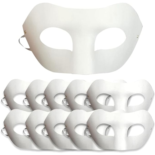 10 stk tomme Zorro hvide papirmasker håndmalet til personlighed Kreativt design Dansefestmasker