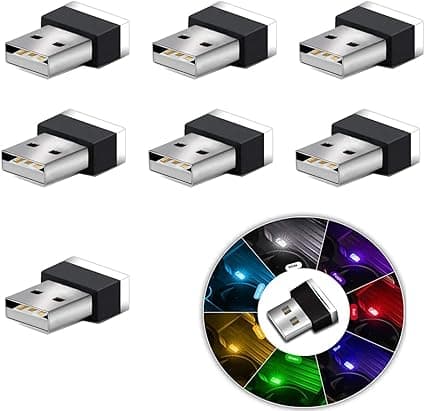 7 kpl USB-LED-tunnelmavalot autoon