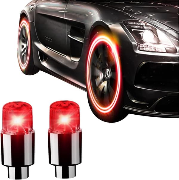 (1.3×9.5×9.5cm) 2 stk. Universal Fluorescerende Ventilhætter til Bildæk, Cykel og Motorcykel