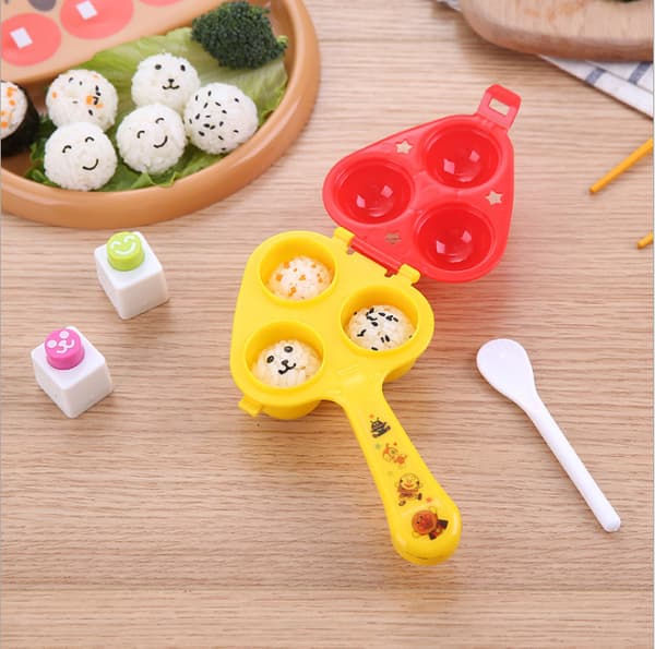 1 Sett Risballform, Oppgradert Risballshaker, Onigiri Risballformer for Barn, DIY Mini Sushiform